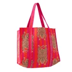 Women's Everyday Market Handbag Pink Tiger Quilted Bag - Image 7