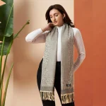 Women's Soft Wool Gray Leopard Scarf