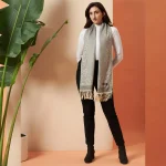 Women's Soft Wool Gray Leopard Scarf - Image 5