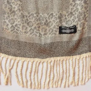 Women's Soft Wool Gray Leopard Scarf - Image 7