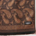 Woolen Muffler Soft Warm Winter Scarf with Brown Paisley - Image 7