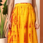 Yellow Tie Dye Print Beach Wear Long Skirt - Image 7