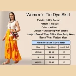 Yellow Tie Dye Print Beach Wear Long Skirt - Image 8