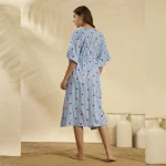 Blue Striped Heart Print Short Kaftan Plus Size Tunic - Image 6