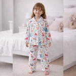Boy Girl Forest Printed Sleepwear Pajama Set 1 Year -10 Year
