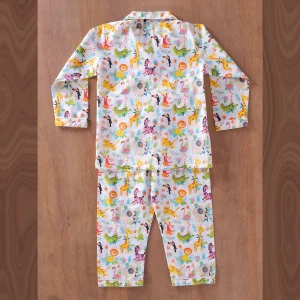 Children Animal Print Cotton Sleepwear Shirt & Pajama - Image 6