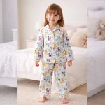 Children Animal Print Cotton Sleepwear Shirt & Pajama