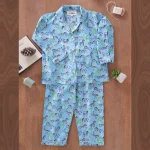Kids Blue Zebra Print Cotton Night Suit Pajama Set 1–10 Years - Image 2