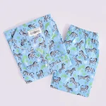 Kids Blue Zebra Print Cotton Night Suit Pajama Set 1–10 Years - Image 4