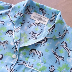 Kids Blue Zebra Print Cotton Night Suit Pajama Set 1–10 Years - Image 5