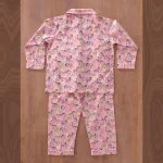 Kids Pink Zebra Printed Cotton Shirt And Pajama Set - Image 4