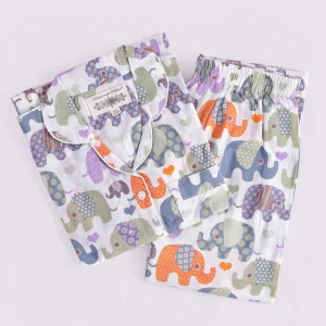 Kids Sleepwear Cotton Night Suit Elephant Printed - Image 3