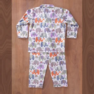 Kids Sleepwear Cotton Night Suit Elephant Printed - Image 4