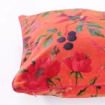 Luxury Orange Velvet Bird & Floral Cushion Cover Decorative Sofa - Image 5