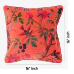 Luxury Orange Velvet Bird & Floral Cushion Cover Decorative Sofa - Image 7