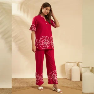 Print Floral Print Kurta Palazzo Set Lounge Wear - Image 5