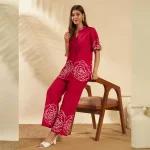Print Floral Print Kurta Palazzo Set Lounge Wear