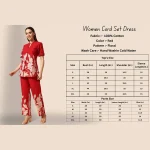 Red Floral Print Cotton Kurta Set, Women Co Ord Set - Image 10