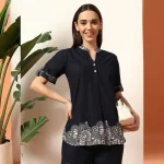 Stylish Co-ord Set for Women, Blue Floral Kurta with Pant - Image 2