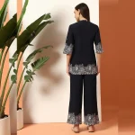 Stylish Co-ord Set for Women, Blue Floral Kurta with Pant - Image 9