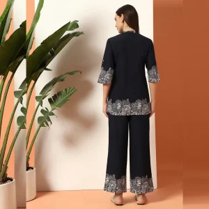 Stylish Co-ord Set for Women, Blue Floral Kurta with Pant - Image 9