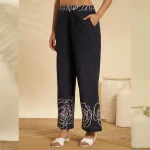 Women Blue Cotton Cord Set Floral Printed Top & Pant - Image 7