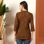 Women Brown Top Cotton Short Kurta From Jeans (S-XXL) - Image 7