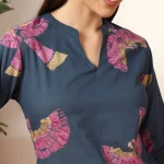 Women Comfortable Everyday Wear Cotton Tops Blue Bird - Image 7