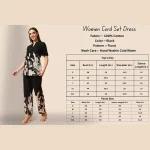 Women Cotton Blend V-Neck Co-ord Set Black Floral Print - Image 10