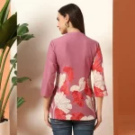 Women Stylish Ethnic Top, Purple Cotton V Neck Kurti - Image 7