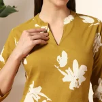Women's Oliver Green Floral Print Shorts Kurti / Tops - Image 7