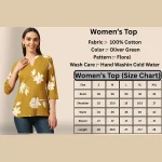 Women's Oliver Green Floral Print Shorts Kurti / Tops - Image 9