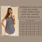 Beautiful Blue Striped & Heart Print Slim Fit Cotton Kurti / Tunic - Image 9