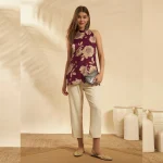 Beautiful Wine Floral Print Cotton Kurti Slim Fit Tunic - Image 6