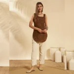 Handmade Brown Geometric Print Kurita Women Slim Fit Cotton Kurti - Image 7