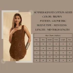 Handmade Brown Geometric Print Kurita Women Slim Fit Cotton Kurti - Image 9