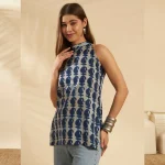 Indian Hand Block Paisley Print Pure Cotton Kurta / Top