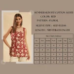 Indian red Floral Print Cotton Kurti Dress - Image 8