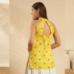 JAIPUR HAND BLOCK Women Cotton Kurti Yellow Striped & Heart - Image 8
