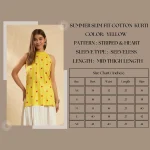 JAIPUR HAND BLOCK Women Cotton Kurti Yellow Striped & Heart - Image 9