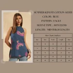 Luxury Blue Eagle Print Cotton Fabric Kurta For Women - Image 10
