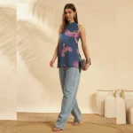 Luxury Blue Eagle Print Cotton Fabric Kurta For Women - Image 6