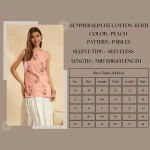 Peach Paisley Print Office Wear Cotton Top / Kurti - Image 9