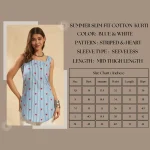 Women Beach & Summer Wear Kurti Blue Striped & Heart Print Tunic - Image 8