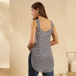 Women Gray Floral Print Ethnic Summer Tunic for Casual - Image 7