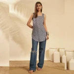 Women Gray Floral Print Ethnic Summer Tunic for Casual - Image 8