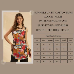 Women Square Neck Block Printed Slim Fit Cotton Kurti - Image 9