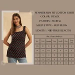 Women’s Square Neck Slim Fit Ethnic Floral Print Kurti Cotton Top - Image 9