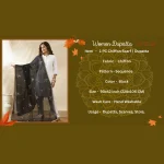 Elegant Black Chiffon Dupatta with Golden Embellishments Sheer Ethnic Stole - Image 9