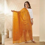 Elegant Georgette Dupatta for Women Arka Work with Sequin Ethnic Scarf